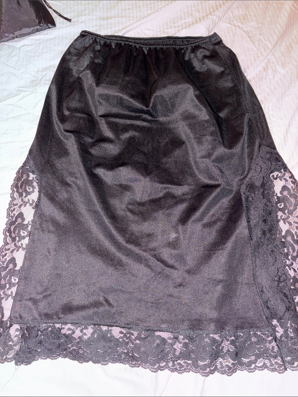 Black Lace-Trim Half Slip - Women's Intimates